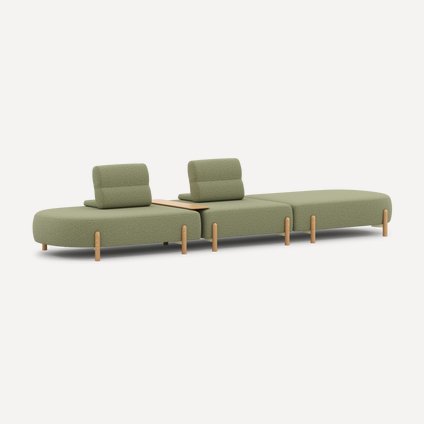 Диван модульный Альди 3 Рогожка Оливковый