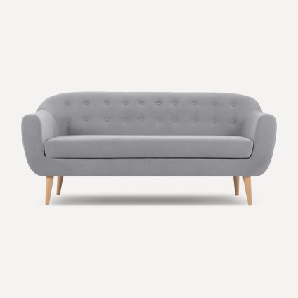 Диван прямой Роттердам-3 Velvet Silver