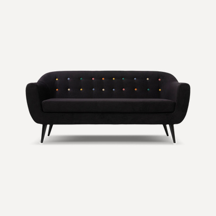 Диван прямой Роттердам-3 Velvet Black