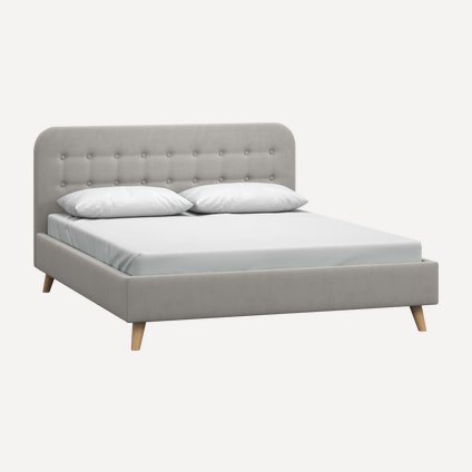 Кровать Динс 140 Velvet Silver