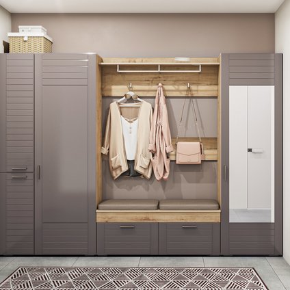 Модульная прихожая Ливорно-4 Графит