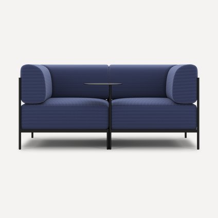 Диван садовый модульный Нолан Рогожка Синий/Черный