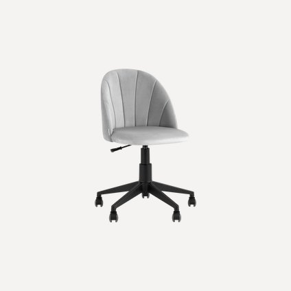 Офисное кресло Бартон Велюр Светло-серый/Черный