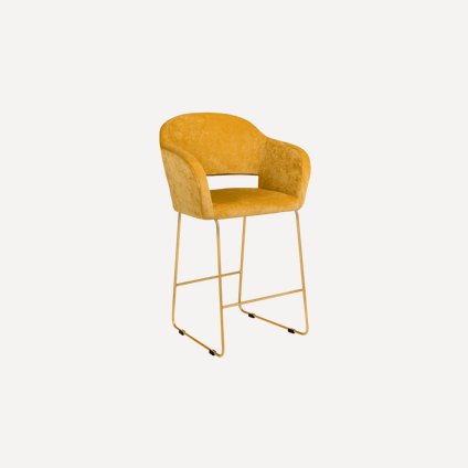 Стул барный Одар-5 Velvet Yellow