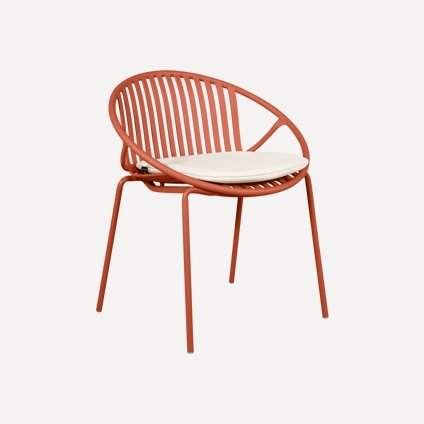 Стул Филлис Рогожка Белый/Терракотовый