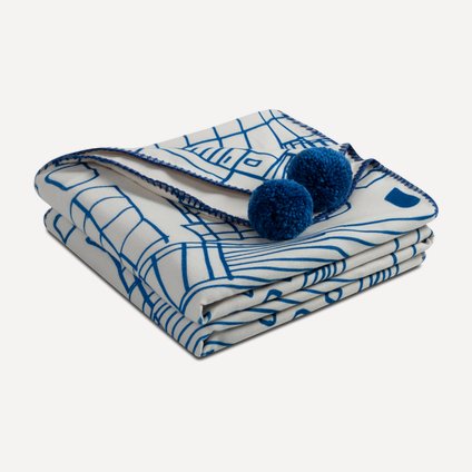 Плед Тут Рядом Тепло Сине-бежевый 140x200