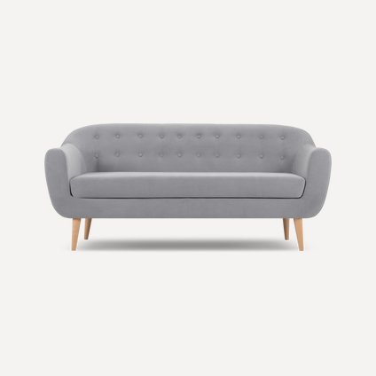 Диван прямой Роттердам-3 Velvet Silver