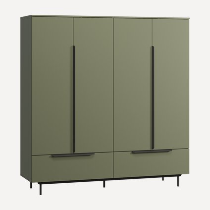 Распашной шкаф Квелен 4-192x200 Оливковый