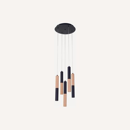 Подвесной светильник Тубули-5 Wood
