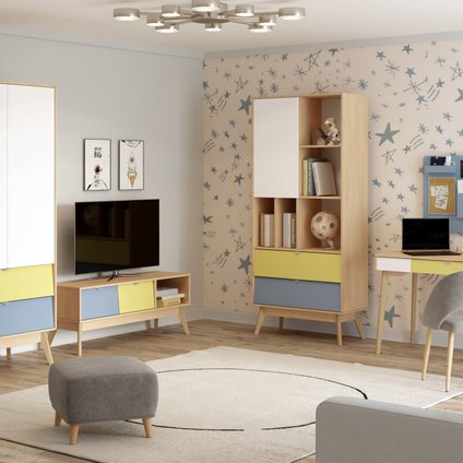 Модульная детская Лесли-3 Plywood Mustard