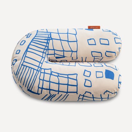 Подушка Тут Рядом Красавчик Сине-бежевая