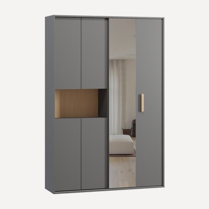 Шкаф-купе Бладвен-140-210 Grey Plywood