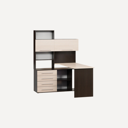 Компьютерный стол КСТ-14 Венге/Беленый дуб левый