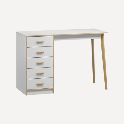 Стол Нордик 120x52 Белый/Натуральный