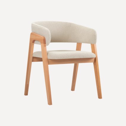 Стул Мэвис Мех Молочный/Натуральный