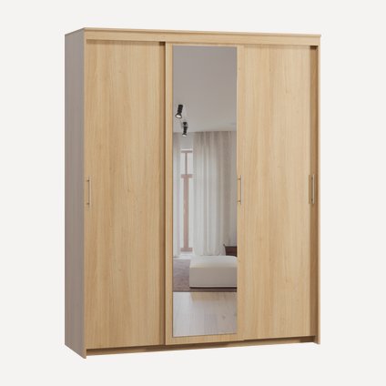 Шкаф-купе Тебар-3-180-230 Oak 1 зеркало