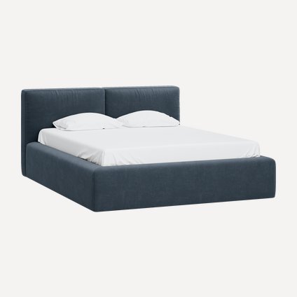 Кровать Фостер 140 Шенилл Темно-синий