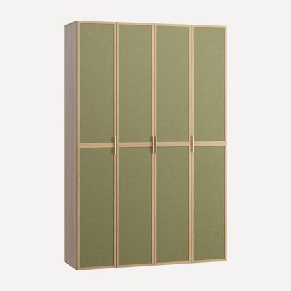 Распашной шкаф Флавир 4-160x250 Рогожка Оливковый
