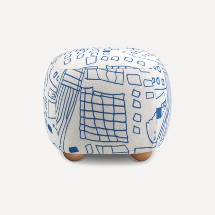 Пуф Тут Рядом Дом Сине-бежевый