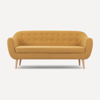 Диван прямой Роттердам-3 Velvet Yellow