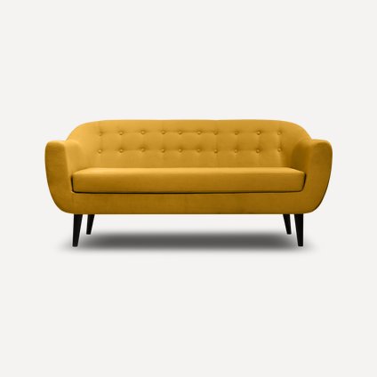Диван прямой Роттердам-3 Velvet Yellow
