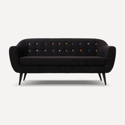 Диван прямой Роттердам-3 Velvet Black