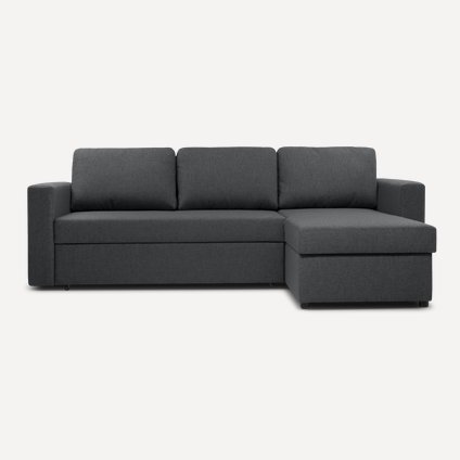 Диван угловой Порту Рогожка Графитовый