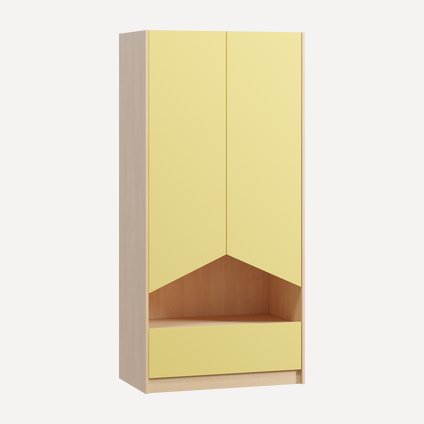 Распашной шкаф Пенни-2 Plywood Mustard