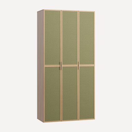 Распашной шкаф Флавир 3-120x250 Рогожка Оливковый